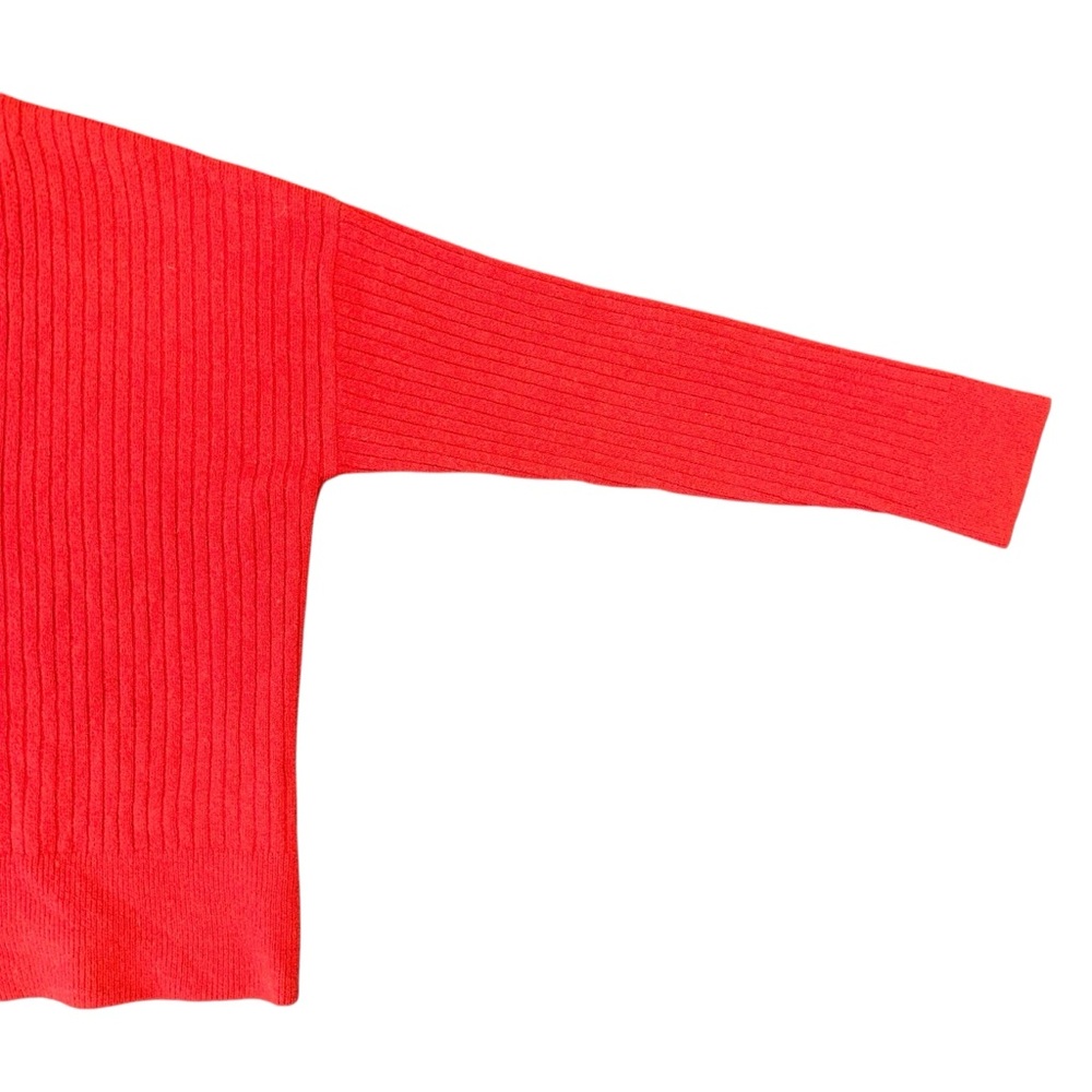 Madewell Red Ribbed Boxy 3 Button Wool Alpaca Blend Long Sleeve Cardigan Size XS - Picture 3 of 10